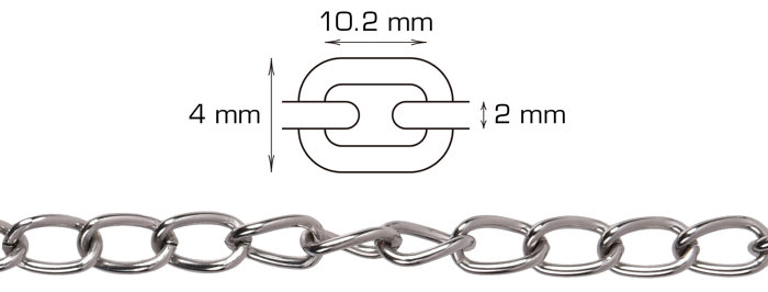 Panserkæde 2 meter x 2,0 mm